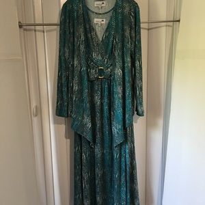 Liz Lang Turquoise Sleeveless Dress w/Jacket Sz L